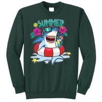 Funny Summer Vibe Vacation Shark Tall Sweatshirt