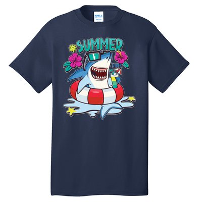 Funny Summer Vibe Vacation Shark Tall T-Shirt