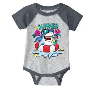 Funny Summer Vibe Vacation Shark Infant Baby Jersey Bodysuit