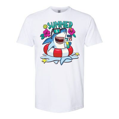 Funny Summer Vibe Vacation Shark Softstyle CVC T-Shirt