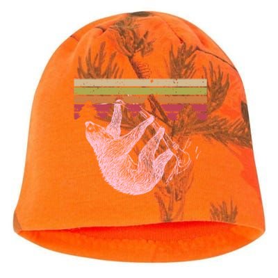 Funny Sloth Vintage Retro Pine Tree Gift Kati - Camo Knit Beanie