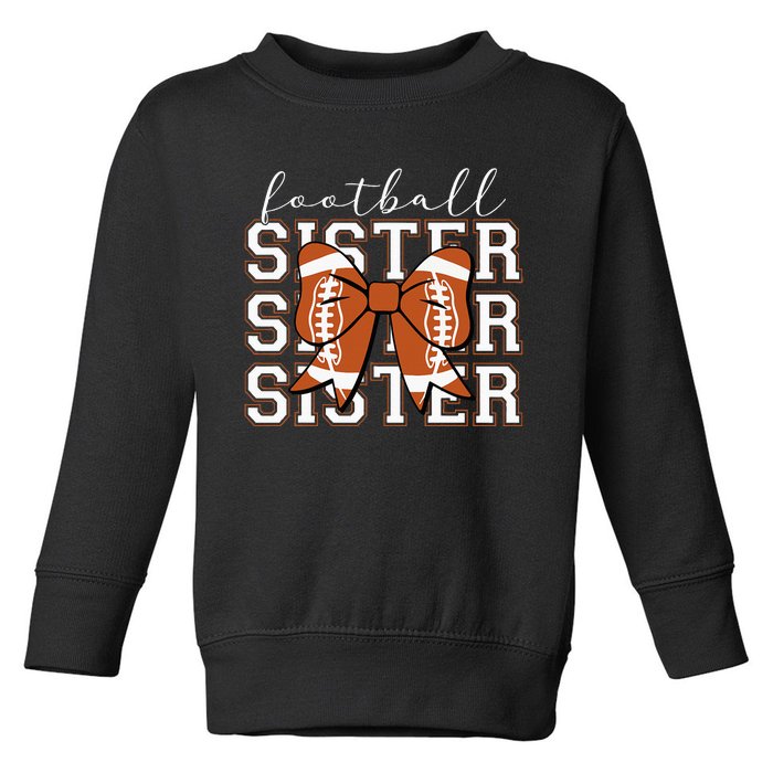 Football Sister Vintage Sport Lover Sister Mothers Da Toddler Sweatshirt