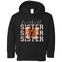 Football Sister Vintage Sport Lover Sister Mothers Da Toddler Hoodie