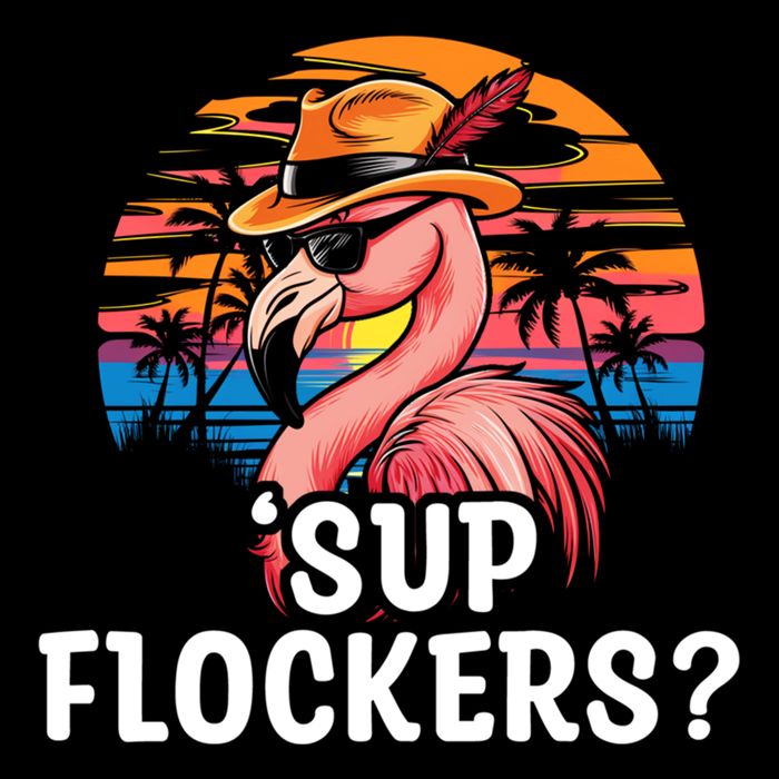 Flamingo Sunglasses Vacation Tropical Flock 70s 80s 90s Gift Backpack
