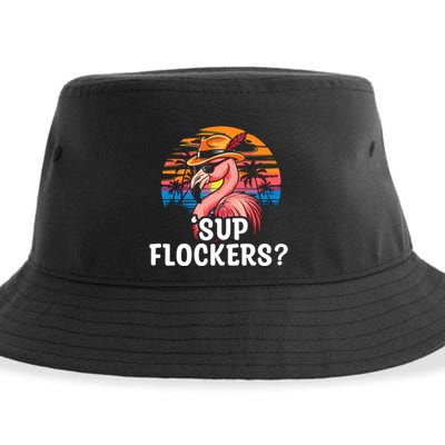 Flamingo Sunglasses Vacation Tropical Flock 70s 80s 90s Gift Sustainable Bucket Hat