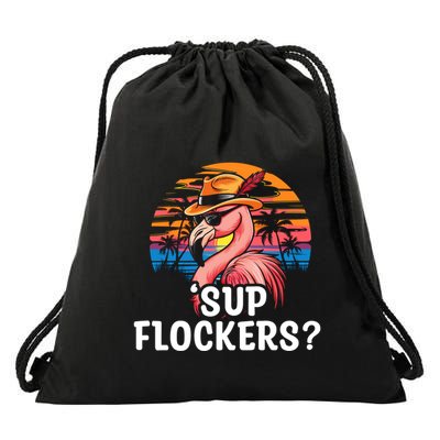 Flamingo Sunglasses Vacation Tropical Flock 70s 80s 90s Gift Drawstring Bag