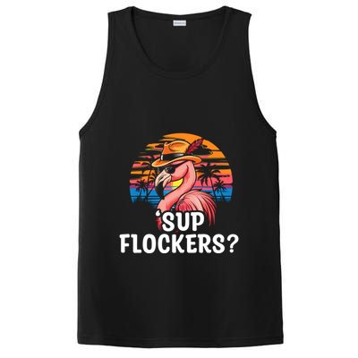 Flamingo Sunglasses Vacation Tropical Flock 70s 80s 90s Gift PosiCharge Competitor Tank
