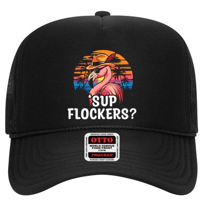 Flamingo Sunglasses Vacation Tropical Flock 70s 80s 90s Gift Trucker Hat