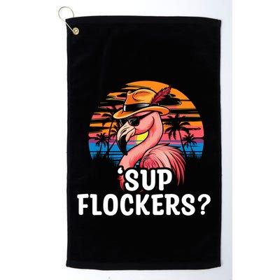 Flamingo Sunglasses Vacation Tropical Flock 70s 80s 90s Gift Golf Towel