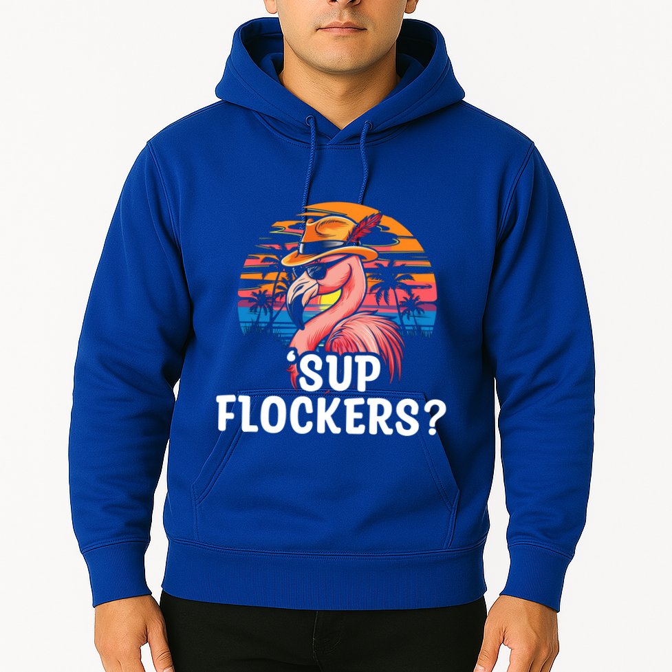 Flamingo Sunglasses Vacation Tropical Flock 70s 80s 90s Gift Hoodie