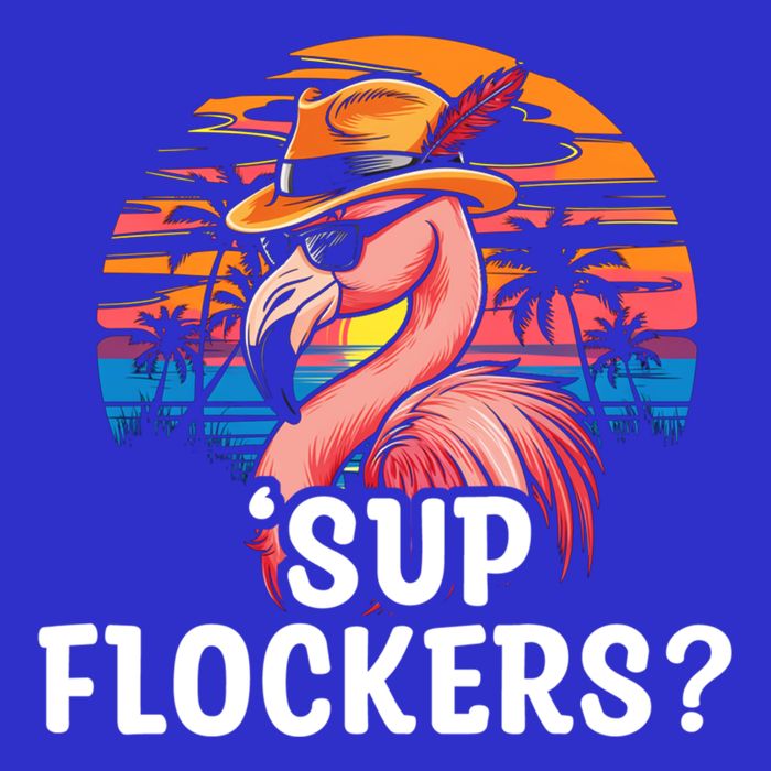 Flamingo Sunglasses Vacation Tropical Flock 70s 80s 90s Gift V-Neck T-Shirt