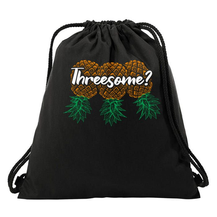 Funny Swingers Vintage Threesome Drawstring Bag