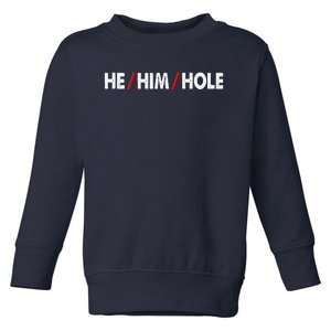 Funny Sarcastic Valentine's Day He Him Hole Toddler Sweatshirt