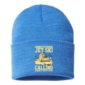 Funny Sports Water Skiing Rides Motorsports Great Gift Sustainable Knit Beanie