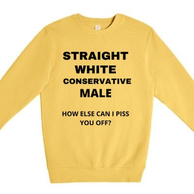 Funny Straight White Conservative Male How Else Can I Piss You Off? Design Premium Crewneck Sweatshirt