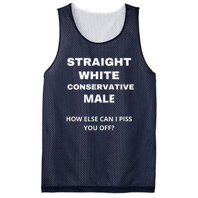 Funny Straight White Conservative Male How Else Can I Piss You Off? Design Mesh Reversible Basketball Jersey Tank