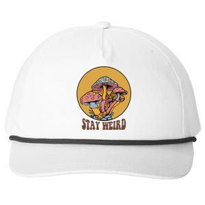 Funny Stay Weird Mushroom Meme Snapback Five-Panel Rope Hat