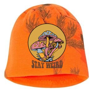 Funny Stay Weird Mushroom Meme Kati - Camo Knit Beanie