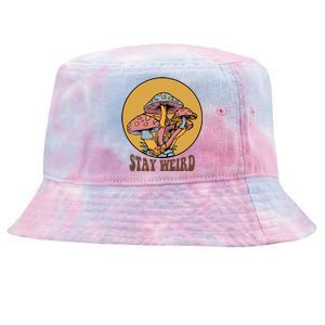 Funny Stay Weird Mushroom Meme Tie-Dyed Bucket Hat