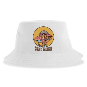 Funny Stay Weird Mushroom Meme Sustainable Bucket Hat