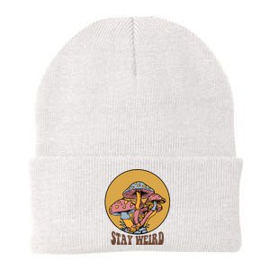 Funny Stay Weird Mushroom Meme Knit Cap Winter Beanie