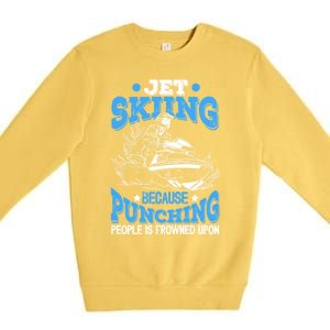 Funny Sports Water Skiing Rides Motorsports Gift Premium Crewneck Sweatshirt