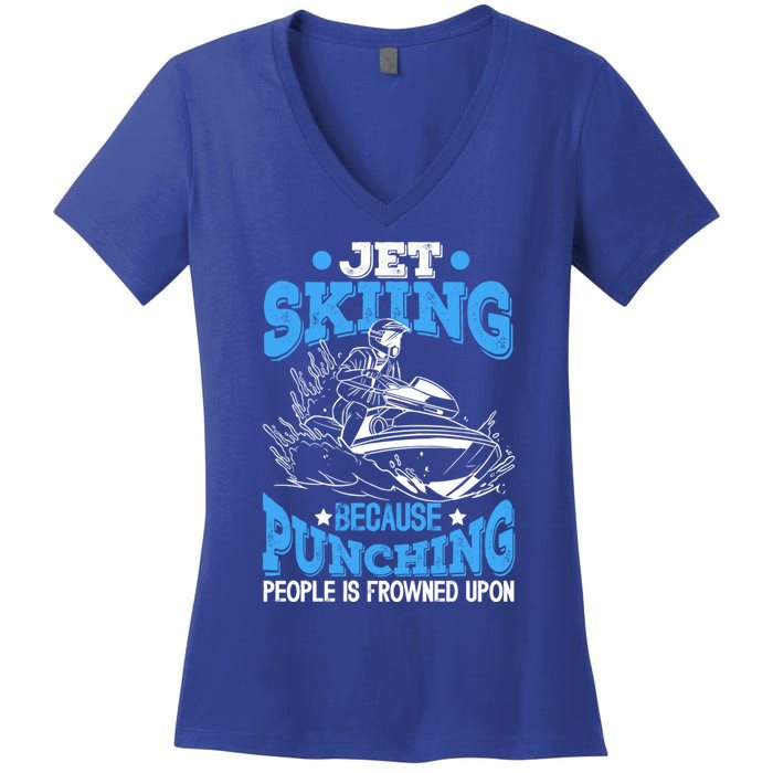 Funny Sports Water Skiing Rides Motorsports Gift Women's V-Neck T-Shirt