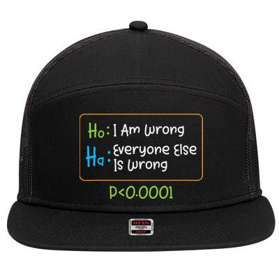 Funny Statistics Word Game Ich Bin Falsch, Alle Anderen 7 Panel Mesh Trucker Snapback Hat