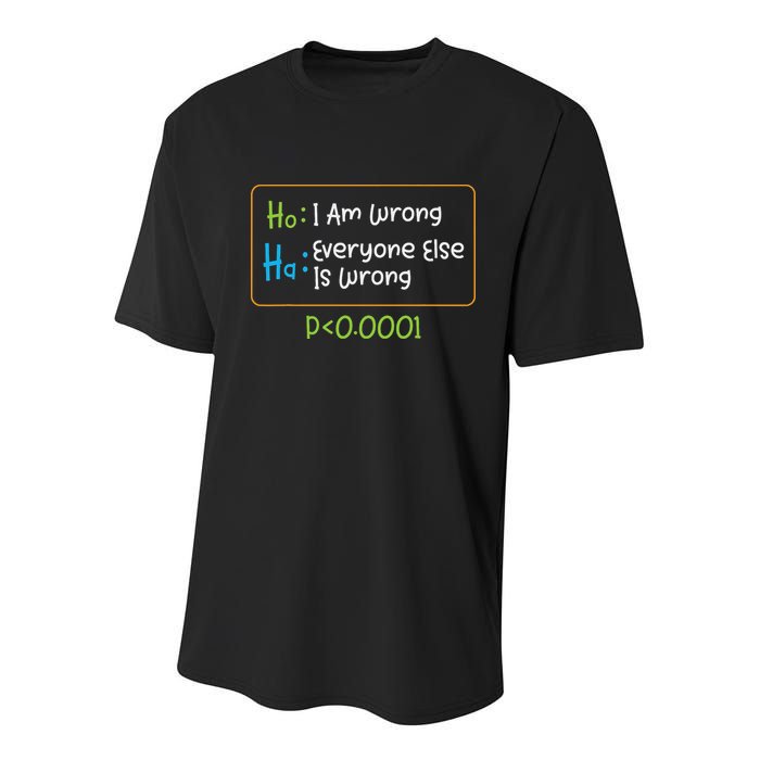 Funny Statistics Word Game Ich Bin Falsch, Alle Anderen Youth Performance Sprint T-Shirt