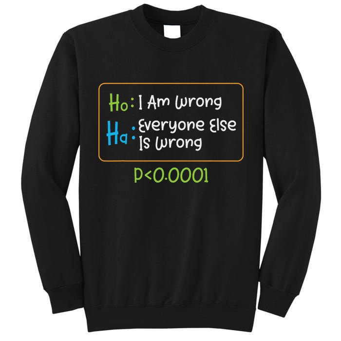 Funny Statistics Word Game Ich Bin Falsch, Alle Anderen Tall Sweatshirt