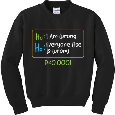 Funny Statistics Word Game Ich Bin Falsch, Alle Anderen Kids Sweatshirt
