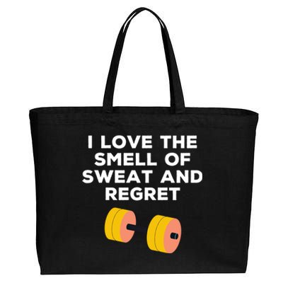 Funny Sarcastic Workout I Love The Smell Of Sweat And Regret Gift Cotton Canvas Jumbo Tote