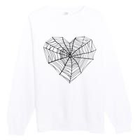 Funny Spider Web Design For Women Insect Web Lovers Premium Crewneck Sweatshirt