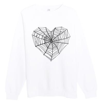 Funny Spider Web Design For Women Insect Web Lovers Premium Crewneck Sweatshirt