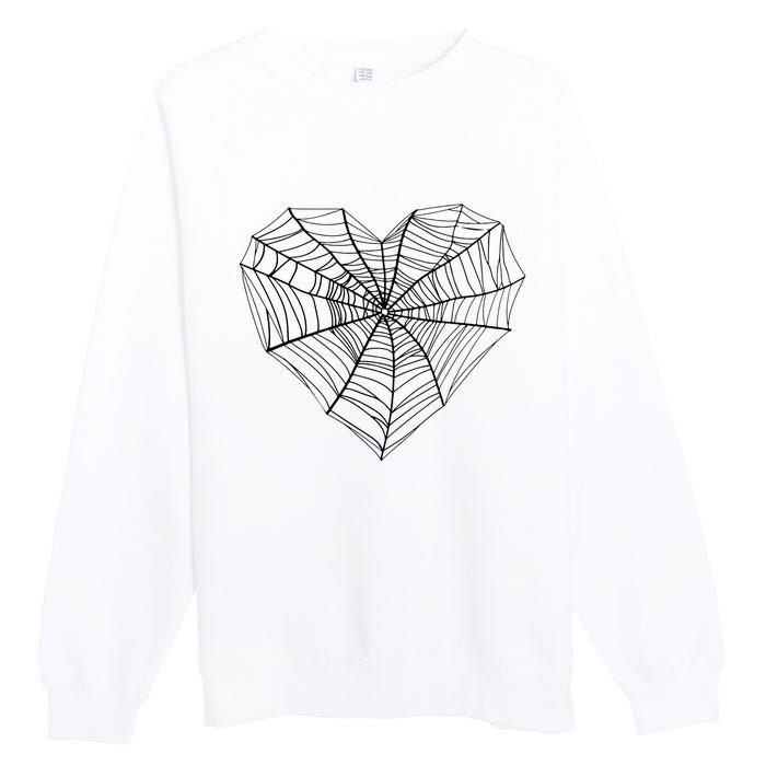 Funny Spider Web Design For Women Insect Web Lovers Premium Crewneck Sweatshirt