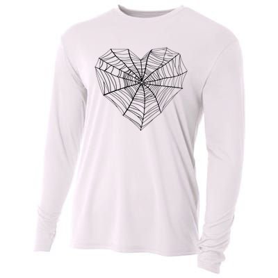 Funny Spider Web Design For Women Insect Web Lovers Cooling Performance Long Sleeve Crew