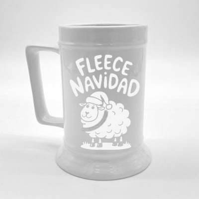 Funny Shee.P Winter Christmas Fleece Navidad Beer Stein