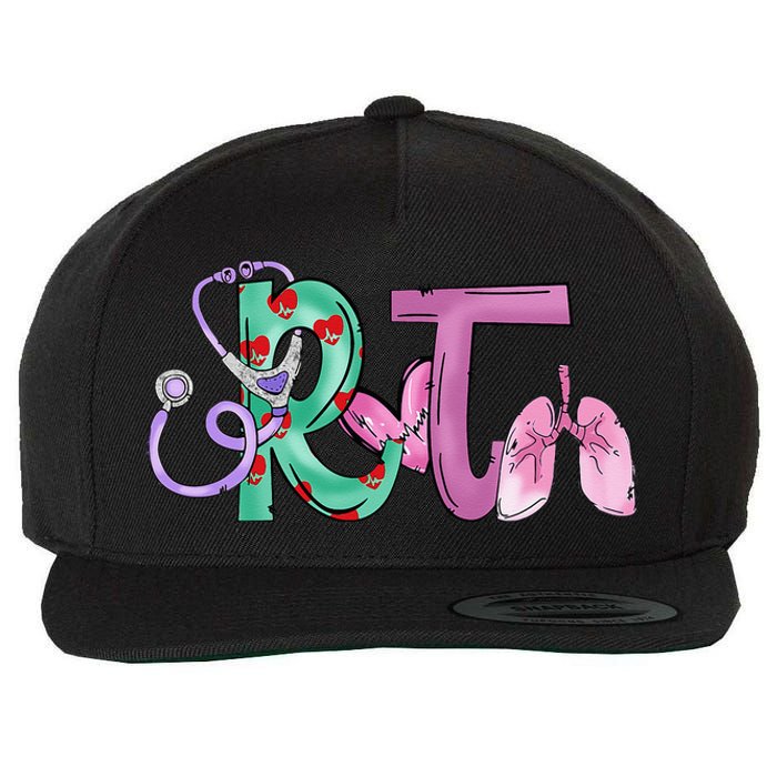 Funny Stethoscope With Heart RT Nurse Respiratory Therapist Wool Snapback Cap