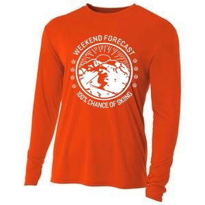 Funny Ski Weekend Forecast Skiing Skier Funny Gift Gift Cooling Performance Long Sleeve Crew