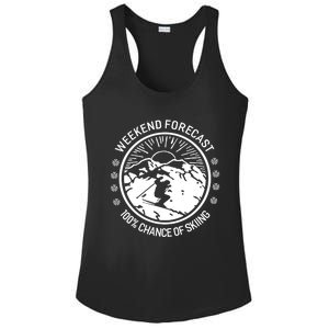 Funny Ski Weekend Forecast Skiing Skier Funny Gift Gift Ladies PosiCharge Competitor Racerback Tank