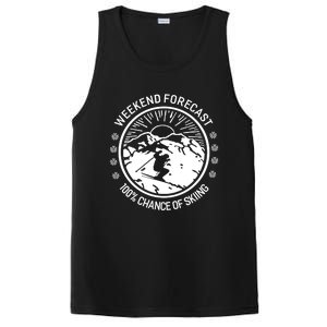 Funny Ski Weekend Forecast Skiing Skier Funny Gift Gift PosiCharge Competitor Tank