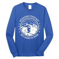 Funny Ski Weekend Forecast Skiing Skier Funny Gift Gift Long Sleeve Shirt