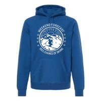 Funny Ski Weekend Forecast Skiing Skier Funny Gift Gift Premium Hoodie