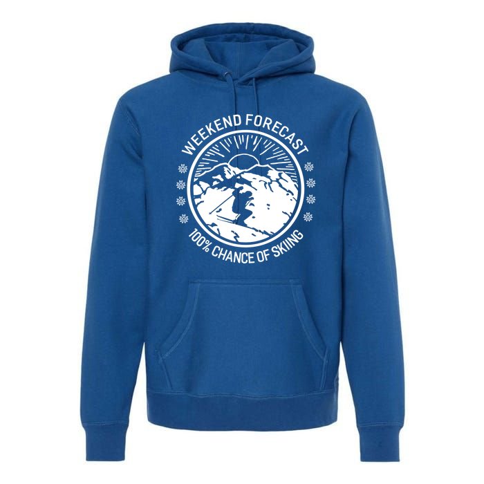 Funny Ski Weekend Forecast Skiing Skier Funny Gift Gift Premium Hoodie