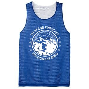 Funny Ski Weekend Forecast Skiing Skier Funny Gift Gift Mesh Reversible Basketball Jersey Tank