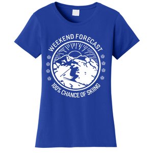 Funny Ski Weekend Forecast Skiing Skier Funny Gift Gift Women's T-Shirt