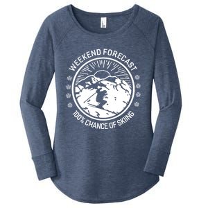 Funny Ski Weekend Forecast Skiing Skier Funny Gift Gift Women's Perfect Tri Tunic Long Sleeve Shirt