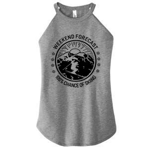 Funny Ski Weekend Forecast Skiing Skier Funny Gift Gift Women's Perfect Tri Rocker Tank