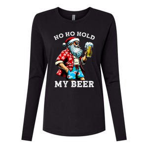 Funny Santa With Sunglasses And Beer Christmas In July Womens Cotton Relaxed Long Sleeve T-Shirt