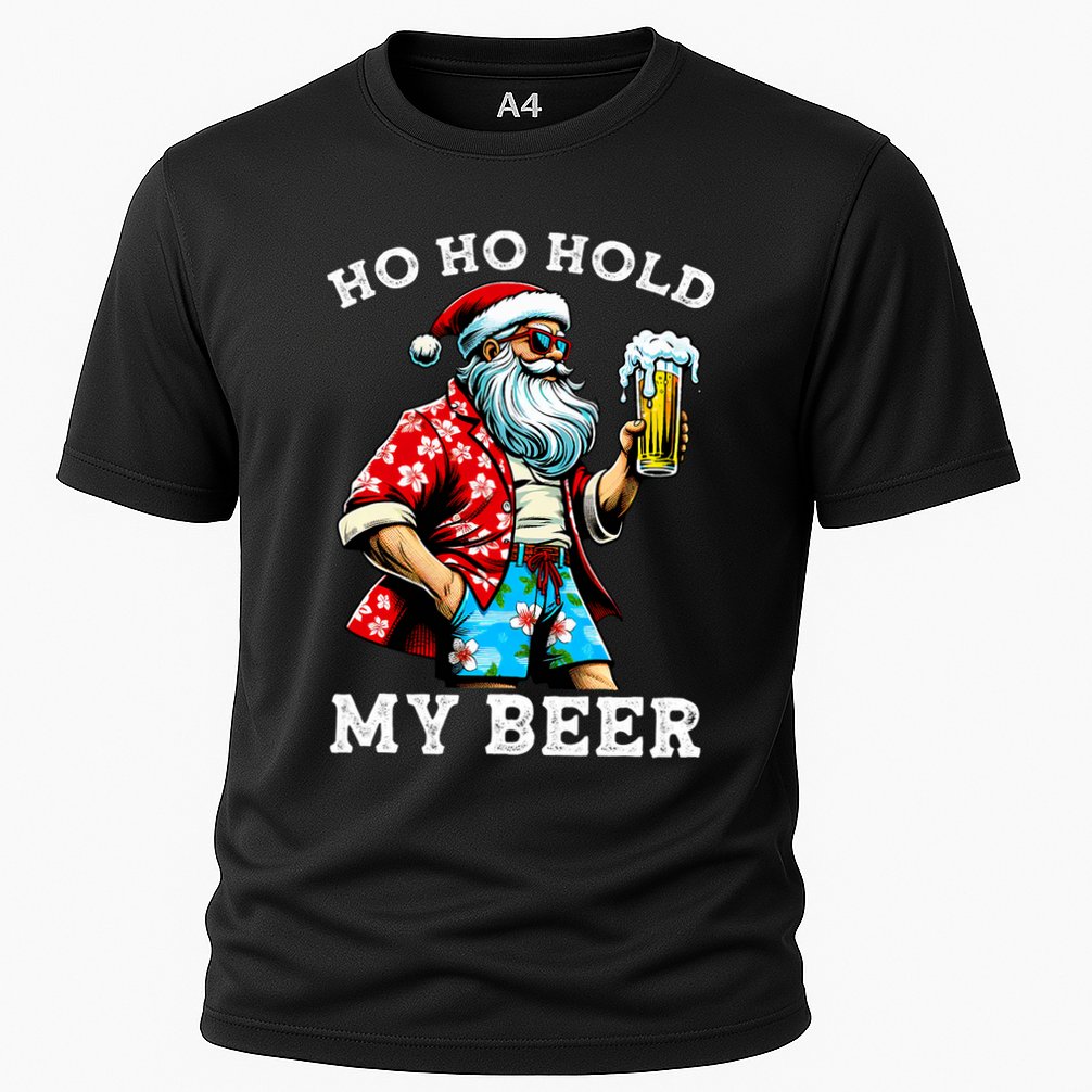 Funny Santa With Sunglasses And Beer Christmas In July Performance Shirt